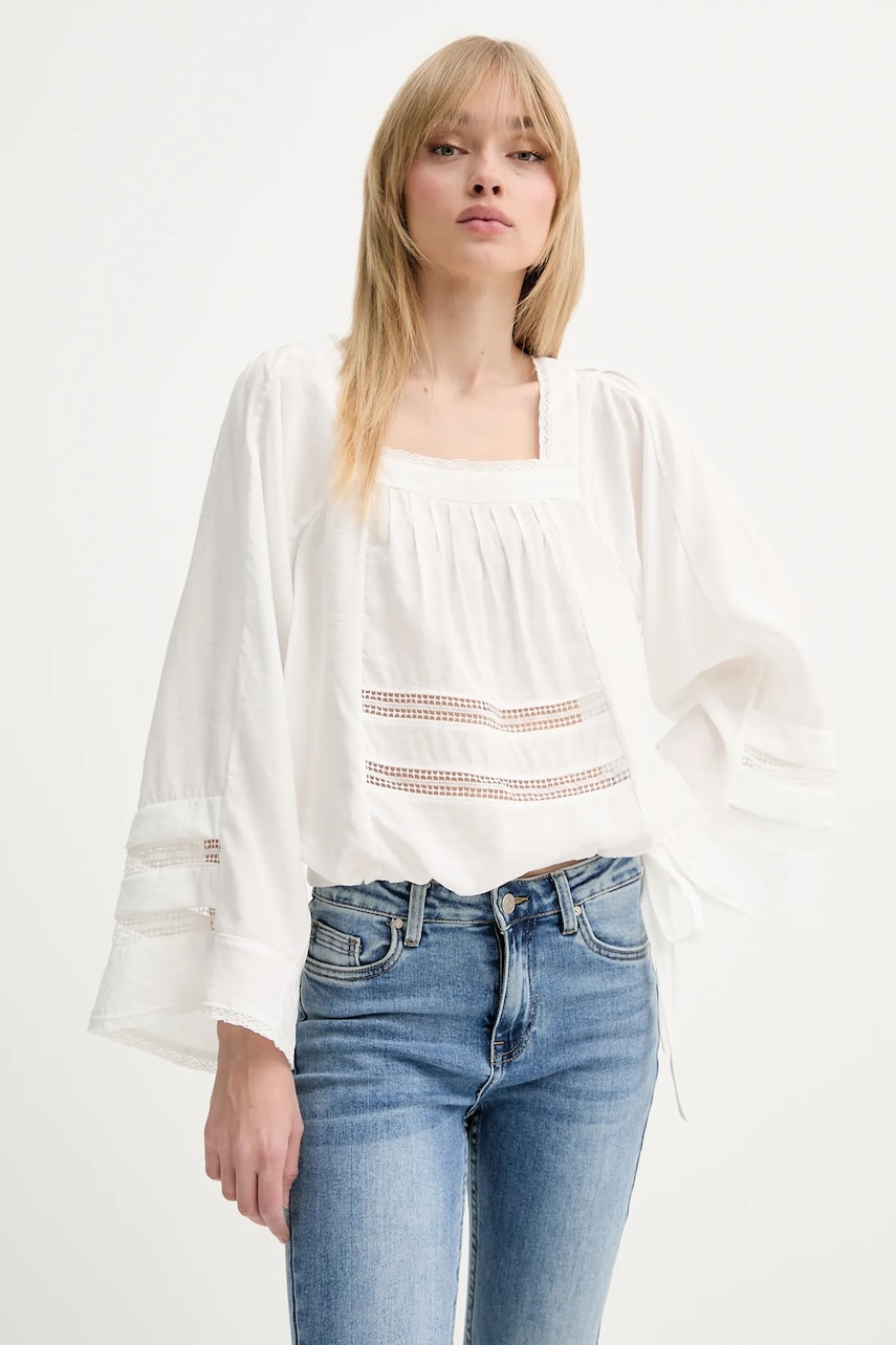 Levně Halenka MUNTHE UROSE dámská, bílá barva, hladká, 255101825521