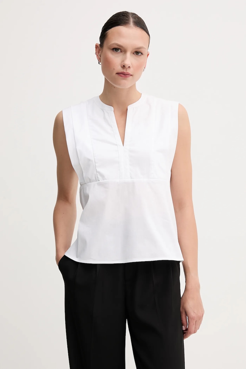 Joop! bluză culoarea alb, neted, 30042001