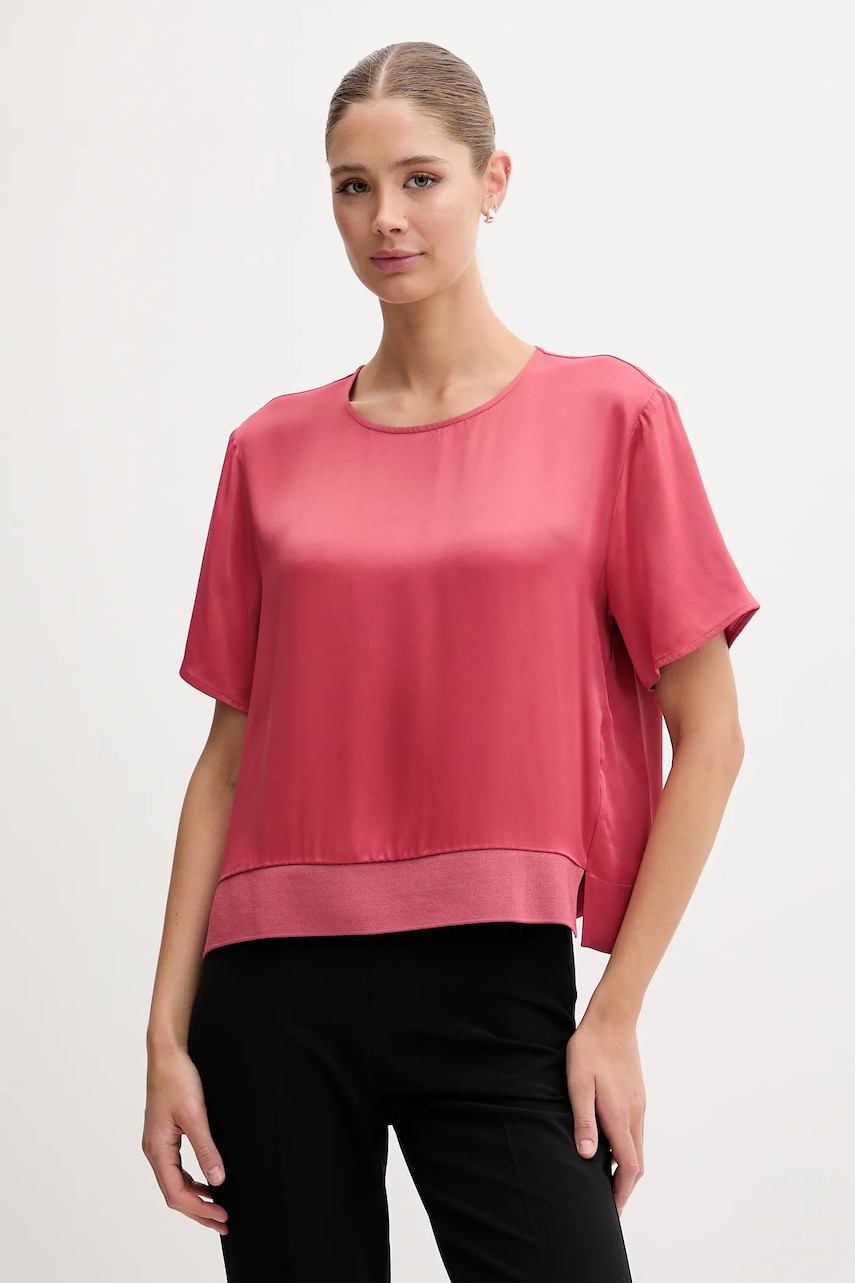 Sisley bluza culoarea roz, uni, 52BZLQ093