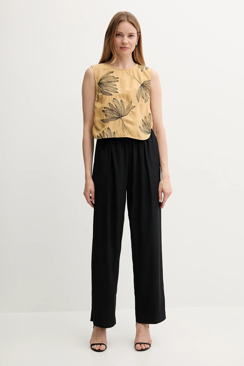 Блузка с примесью шерсти Sisley цвет зелёный узор 5HZELH01L