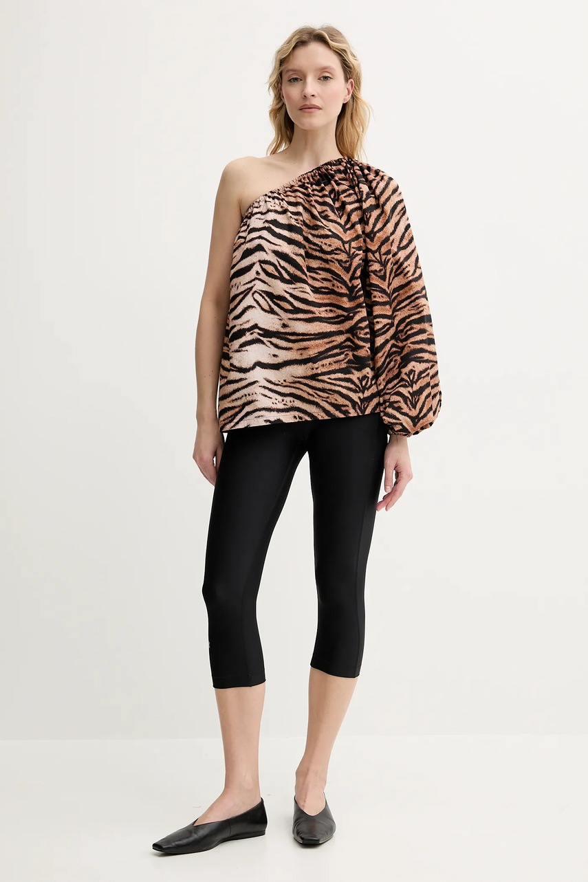 Хлопковая блузка The Sleeper цвет коричневый узор GATP06A003N