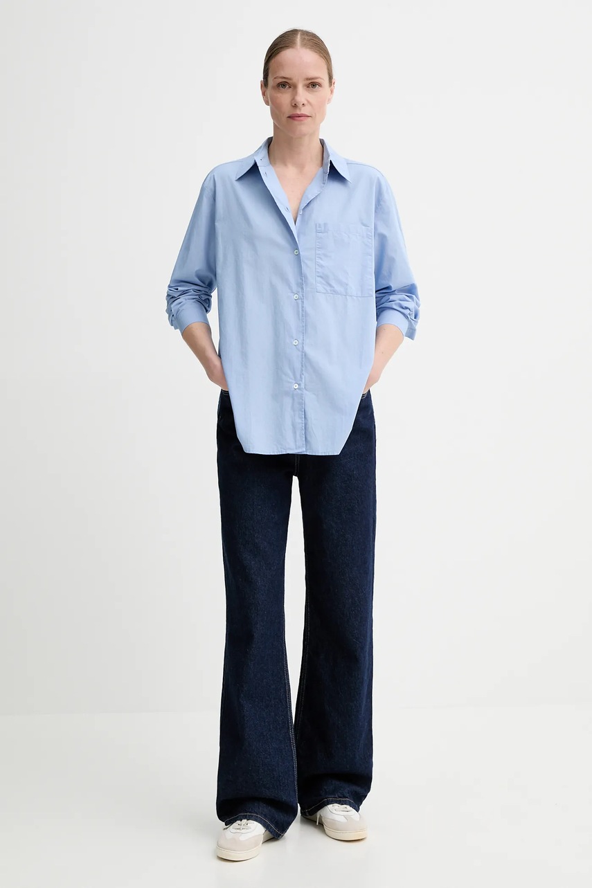 Хлопковая рубашка Marc OPolo regular классический воротник 500105142557