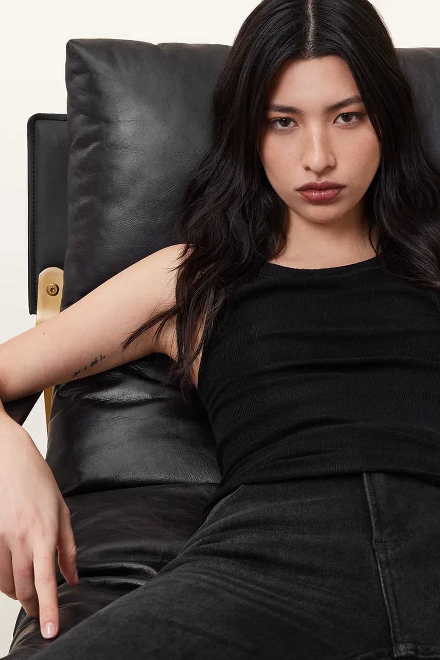 Top AllSaints RINA χρώμα: μαύρο, W235JB φωτογραφία