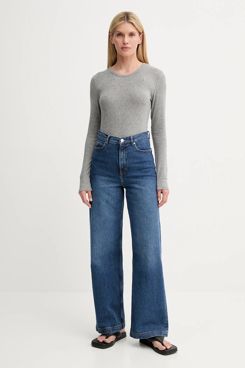 Лонгслив с примесью шерсти MUNTHE LUTEST цвет серый 247112724767