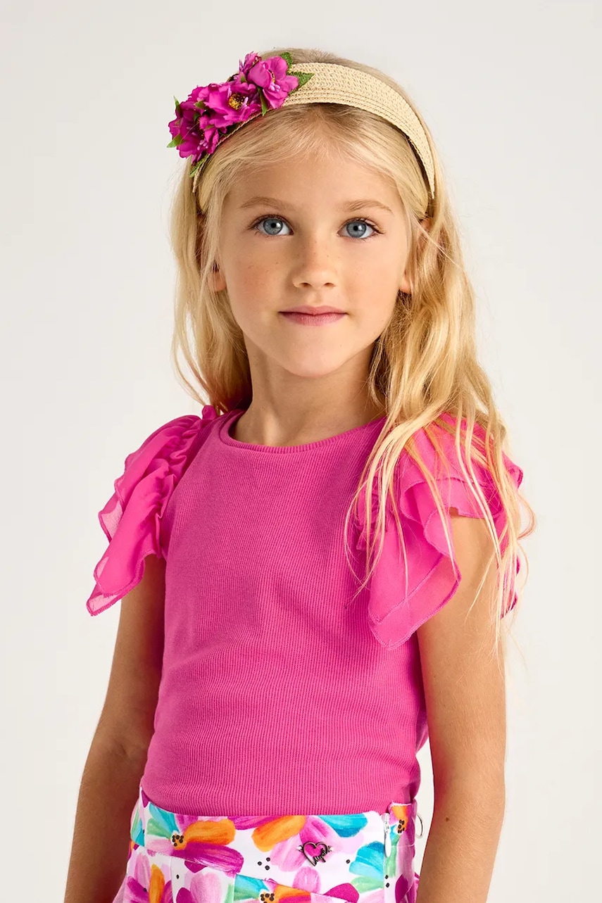 Mayoral bluza copii culoarea roz, neted, 3013