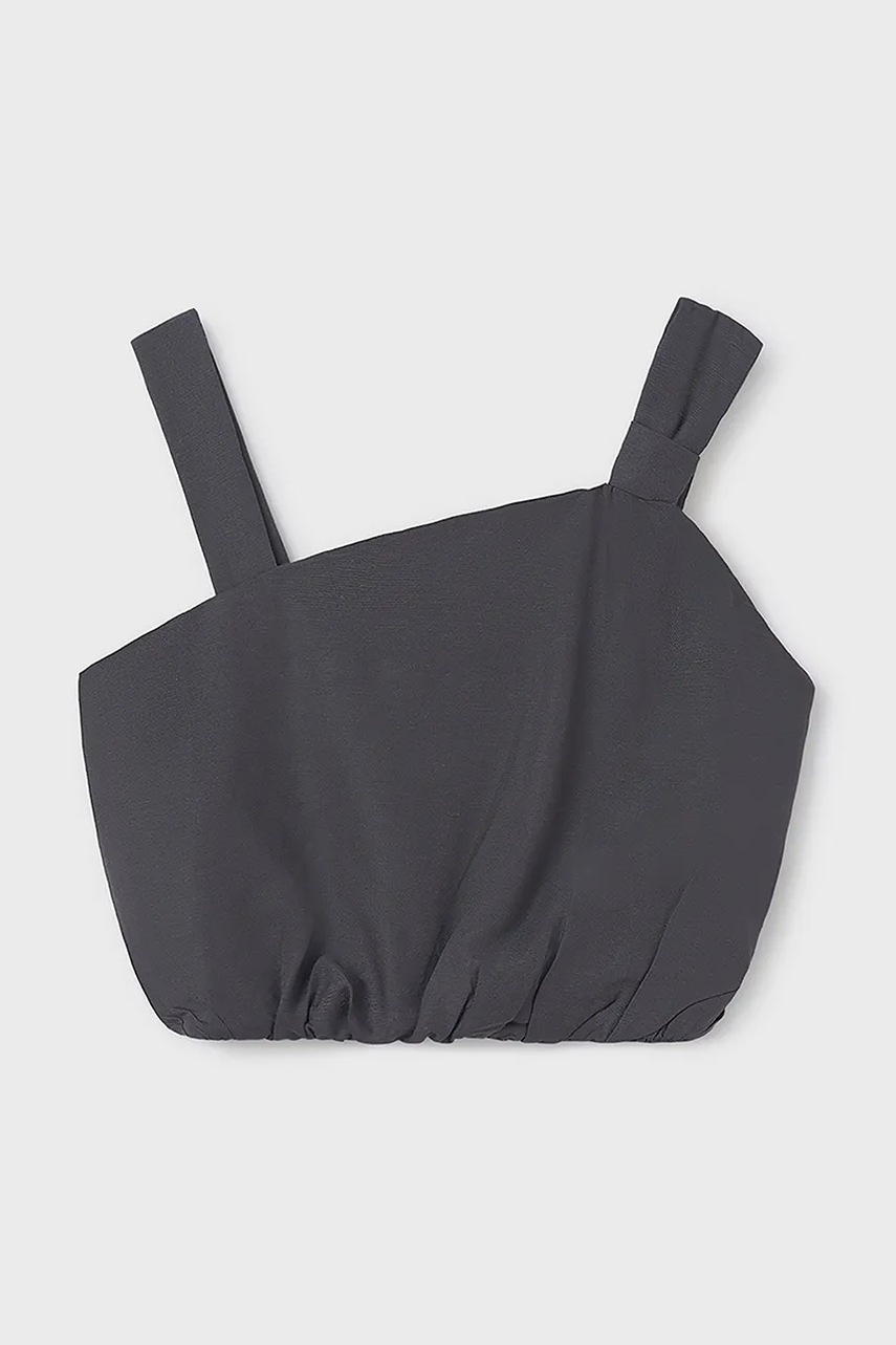 Mayoral bluză din amestec de in pentru copii culoarea albastru marin, neted, 6043