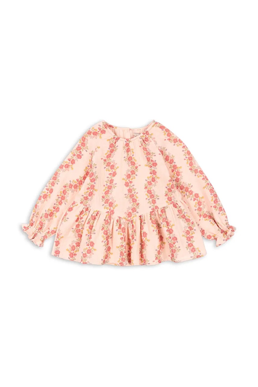 Детская хлопковая блузка Konges Sløjd COCO BLOUSE GOTS цвет розовый узор KS102274