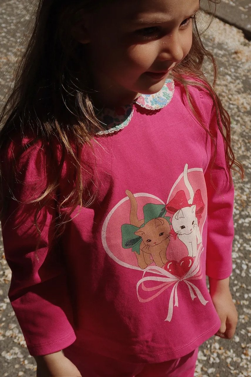 Konges Sløjd bluza de bumbac pentru copii BABETTE BLOUSE GOTS culoarea roz, cu imprimeu, KS102559 Konges Sløjd bluza de bumbac pentru copii BABETTE BLOUSE GOTS culoarea roz, cu imprimeu, KS102559