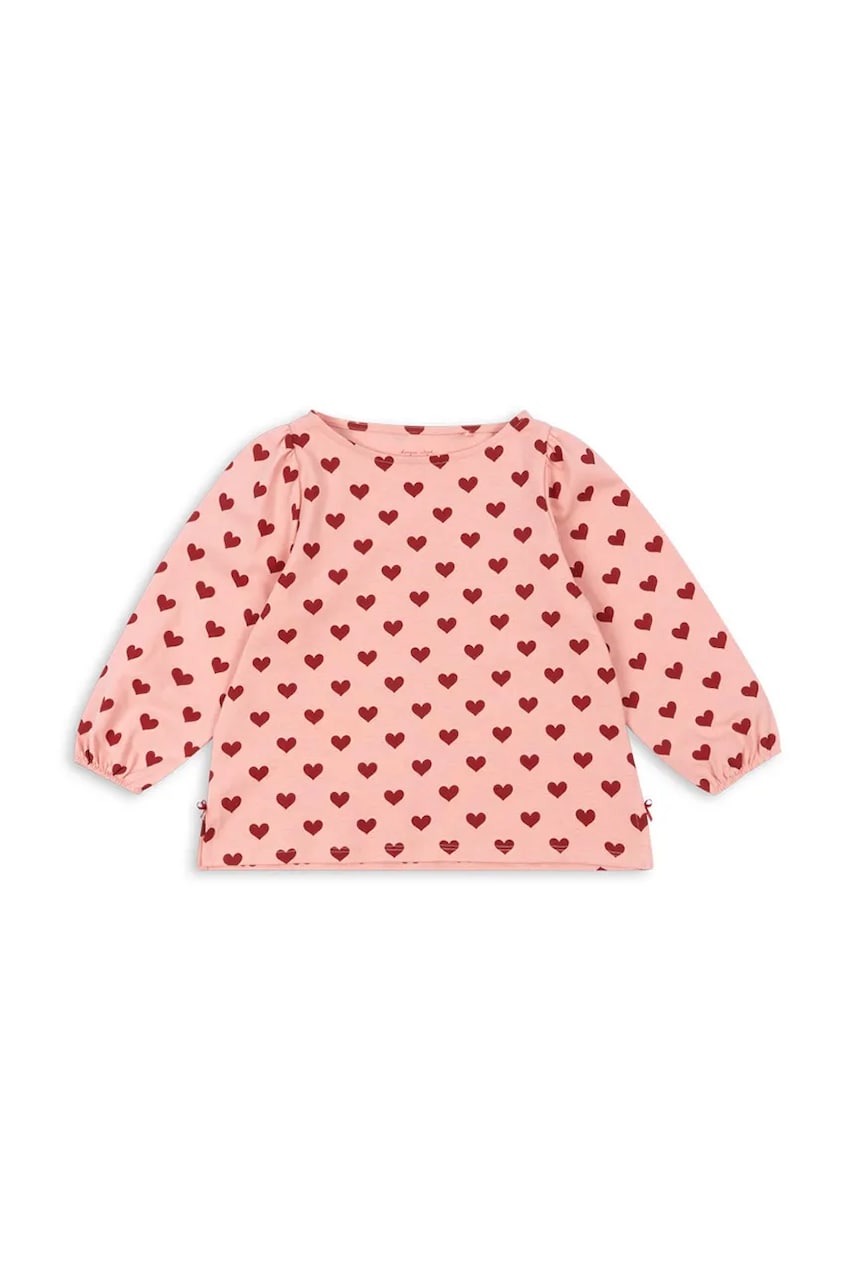 Konges Sløjd bluza de bumbac pentru copii DREY SLIT BLOUSE GOTS culoarea roz, modelator, KS102567 Konges Sløjd bluza de bumbac pentru copii DREY SLIT BLOUSE GOTS culoarea roz, modelator, KS102567