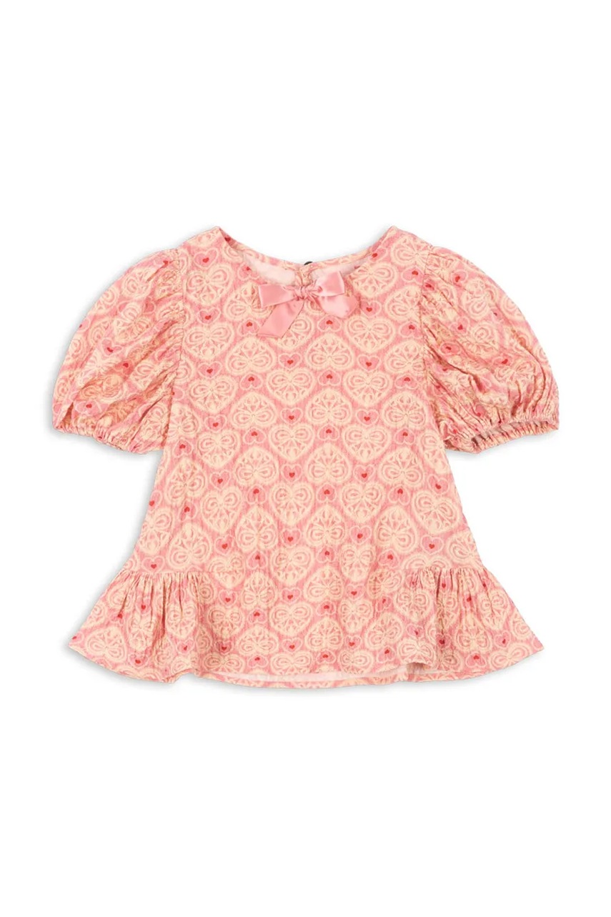 Детская блузка Konges Sløjd AVA SS BLOUSE GOTS цвет розовый узор KS102445