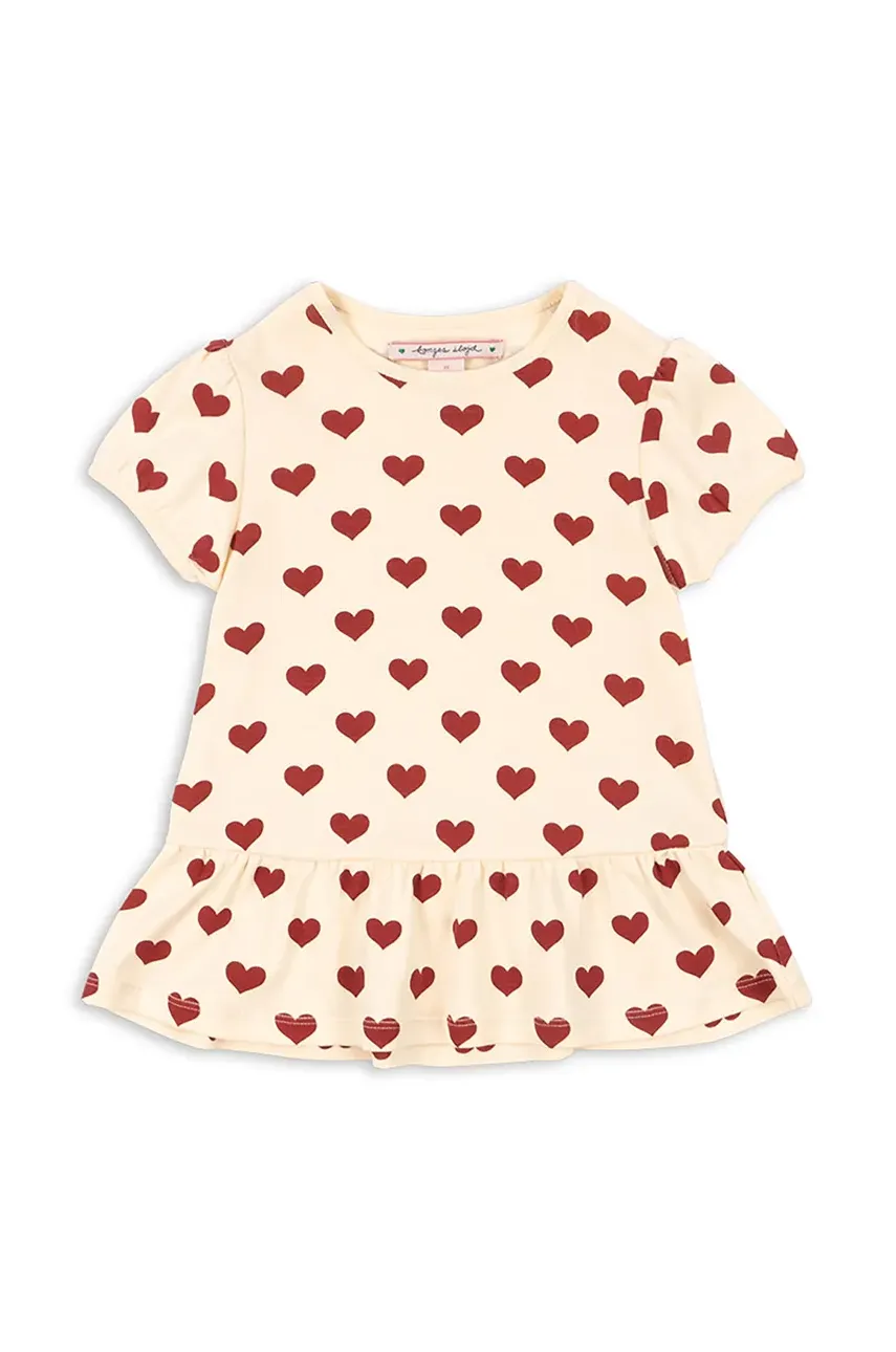 Konges Sløjd bluza de bumbac pentru copii CLASSIC TEE GOTS culoarea bej, modelator, KS102548