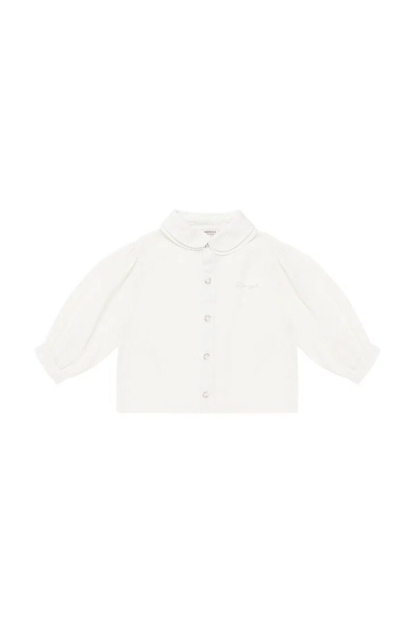 Levně Dětská lněná halenka Donsje Anoeche Linen Blouse bílá barva, 4094600