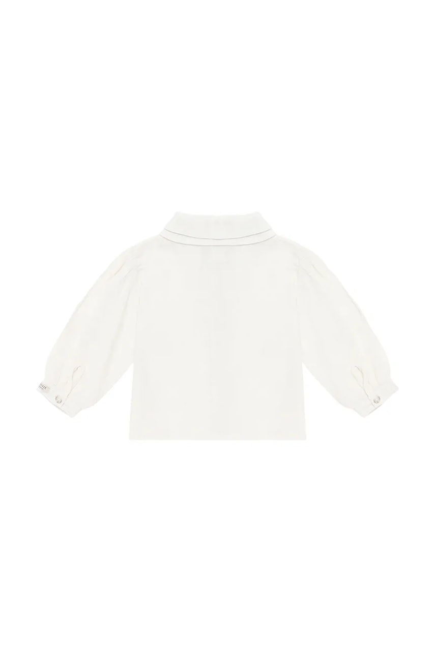 Детская льняная блузка Donsje Anoeche Linen Blouse цвет белый однотонная 4094600