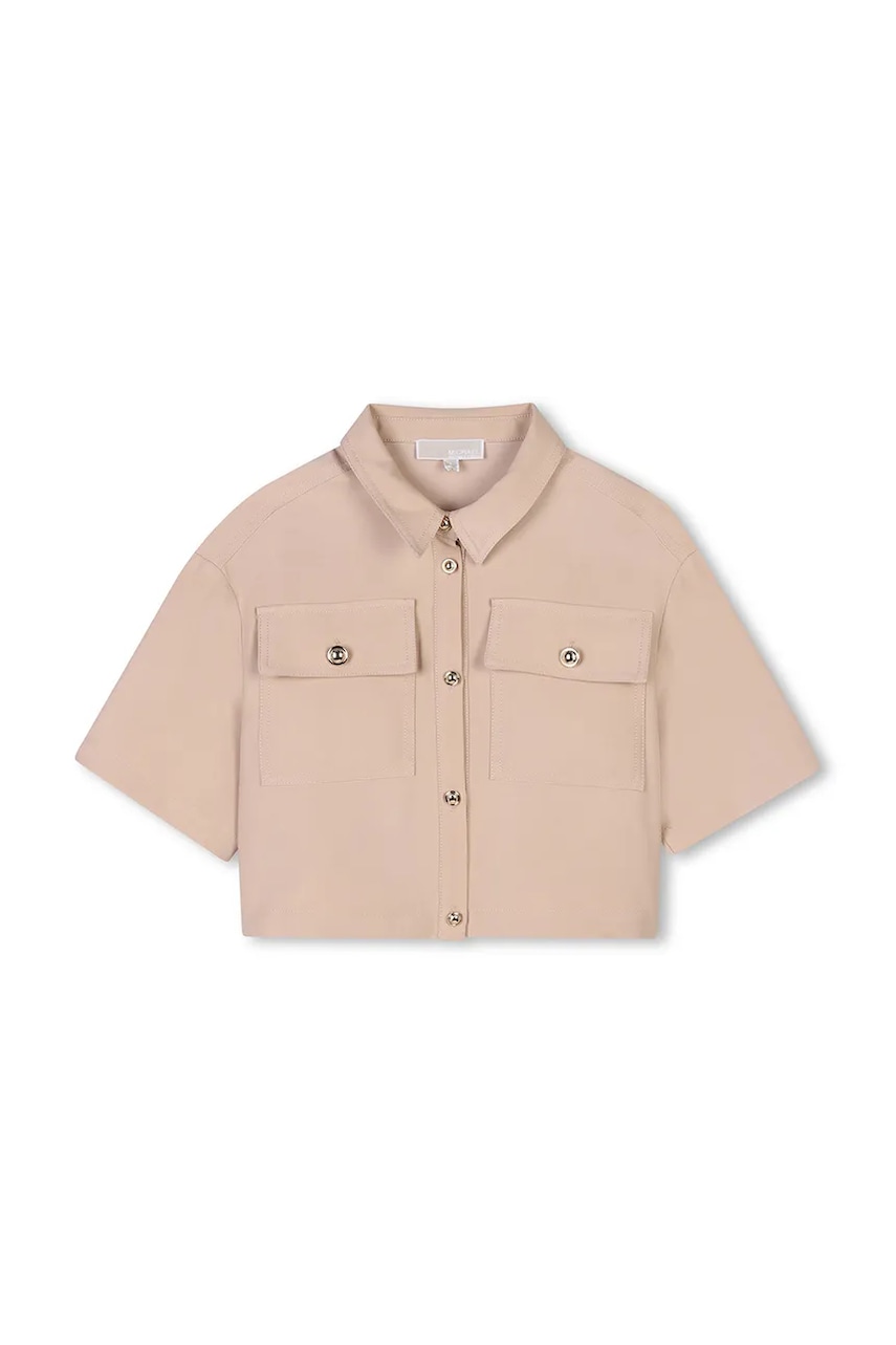 Дитяча блузка Michael Kors колір бежевий однотонна R30331 Дитяча блузка Michael Kors колір бежевий однотонна R30331