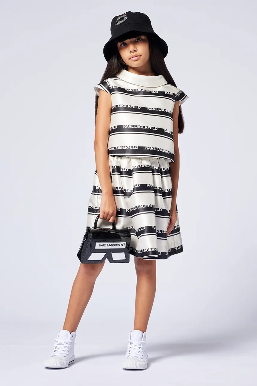 Karl Lagerfeld bluza copii culoarea bej, modelator, Z30495