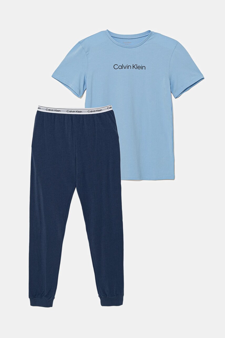 Levně Dětské pyžamo Calvin Klein Underwear modrá barva, s potiskem, B70B700514