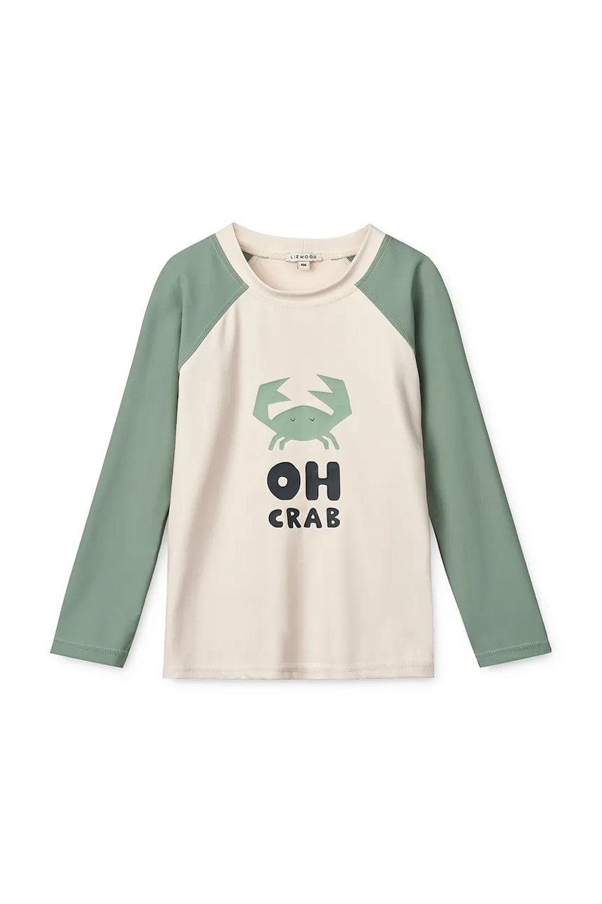 Liewood longsleeve de baie pentru copii Noah Placement Longsleeve Swim Tee culoarea verde, LW19008