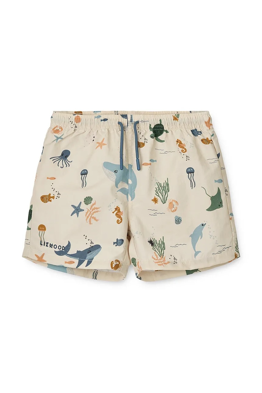 Liewood pantaloni scurți de baie copii Aiden Printed Board Shorts culoarea bej, LW20067 Liewood pantaloni scurți de baie copii Aiden Printed Board Shorts culoarea bej, LW20067
