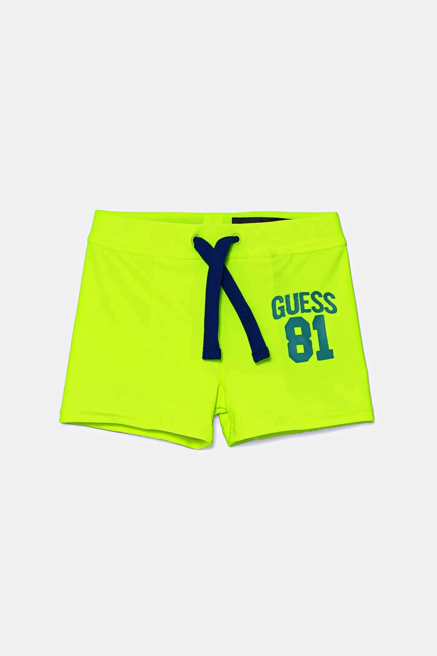 Levně Dětské plavkové šortky Guess zelená barva, I5GZ03 MC052