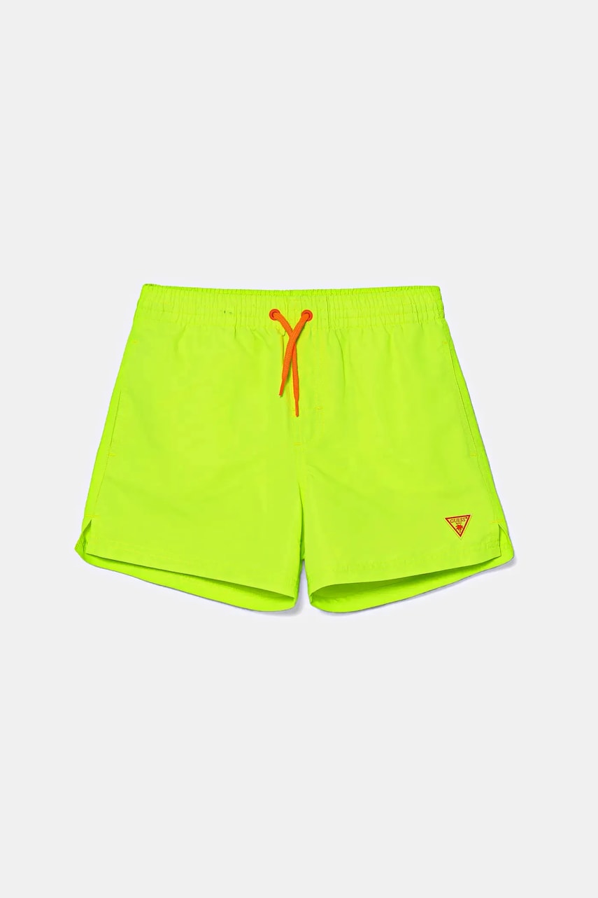 Levně Dětské plavkové šortky Guess zelená barva, L5GZ00 WG282