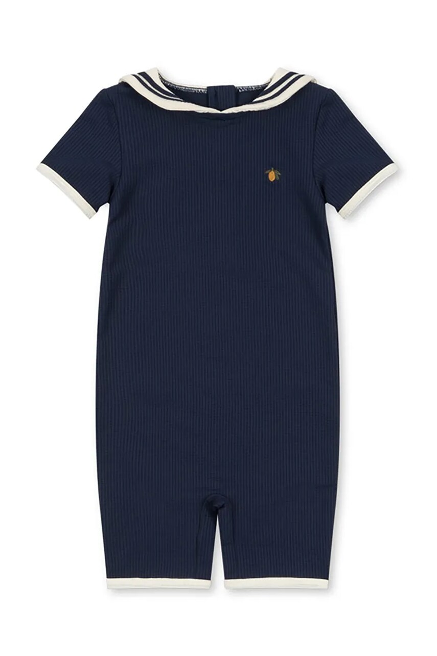 Konges Sløjd costum de baie pentru copii SAILOR ONESIE culoarea albastru marin, KS102633