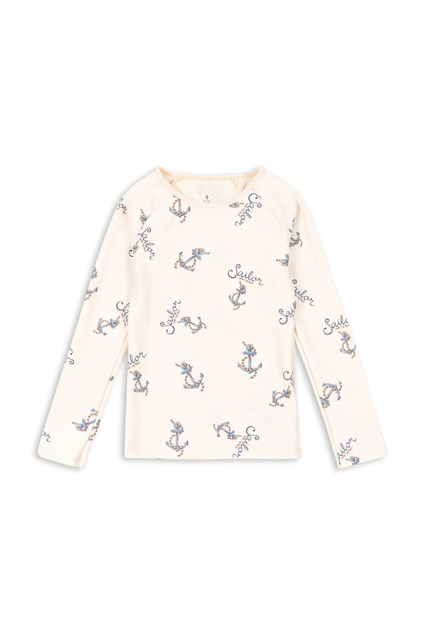 Konges Sløjd longsleeve de baie pentru copii ASTER SWIM BLOUSE GRS culoarea bej, KS103271