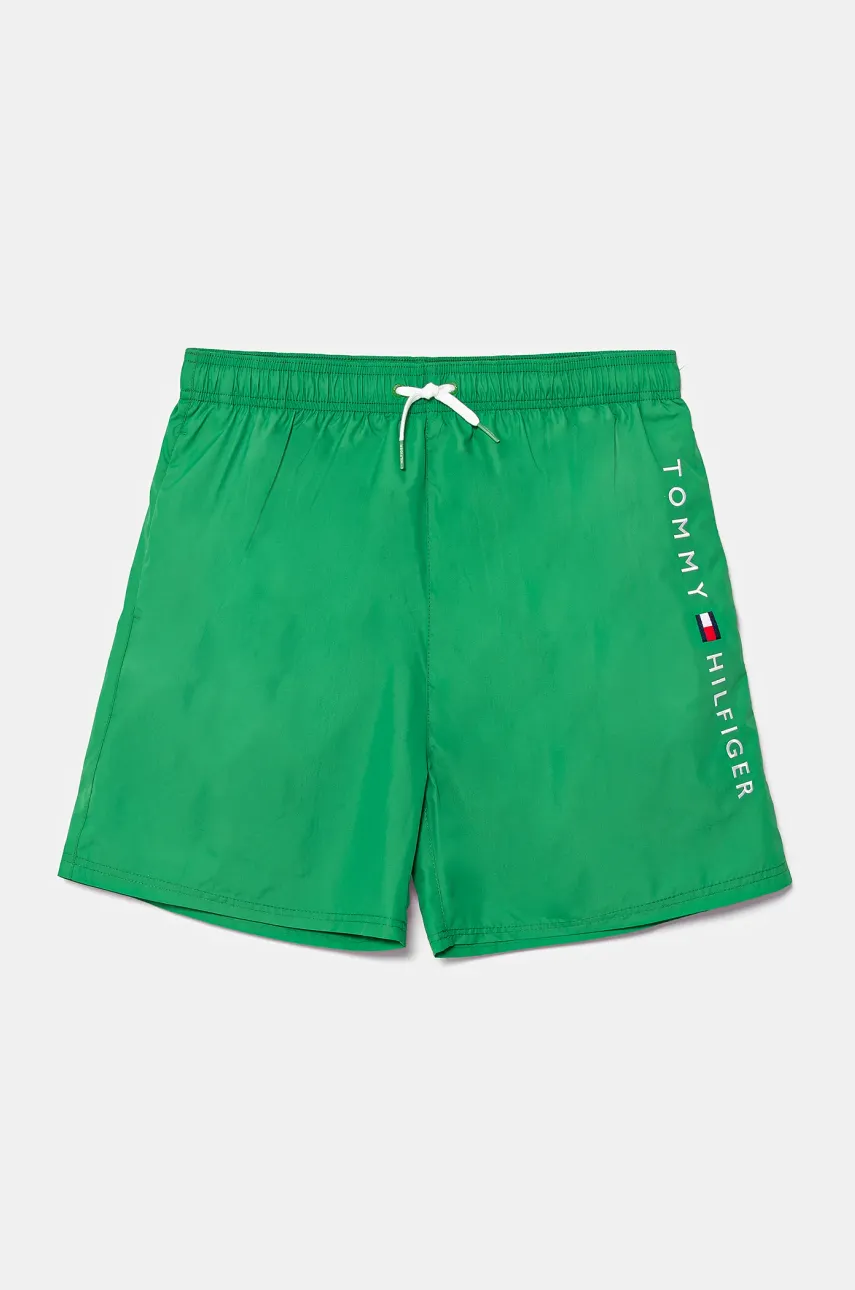 Levně Dětské plavkové šortky Tommy Hilfiger zelená barva, UB0UB00528