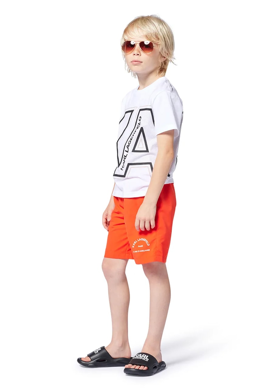 Karl Lagerfeld pantaloni scurti de baie copii culoarea portocaliu, Z30411 Karl Lagerfeld pantaloni scurti de baie copii culoarea portocaliu, Z30411