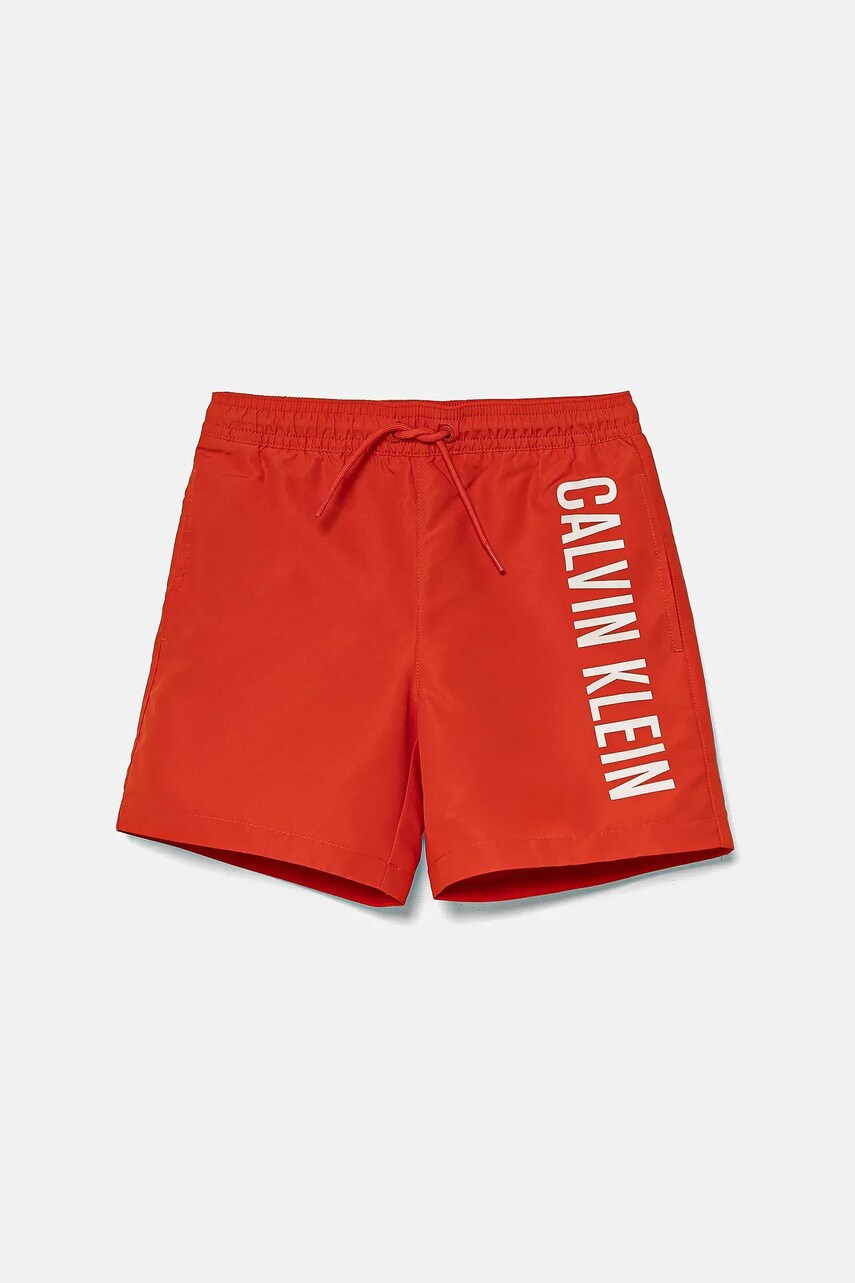 Levně Dětské plavkové šortky Calvin Klein Jeans červená barva, KV0KV00053