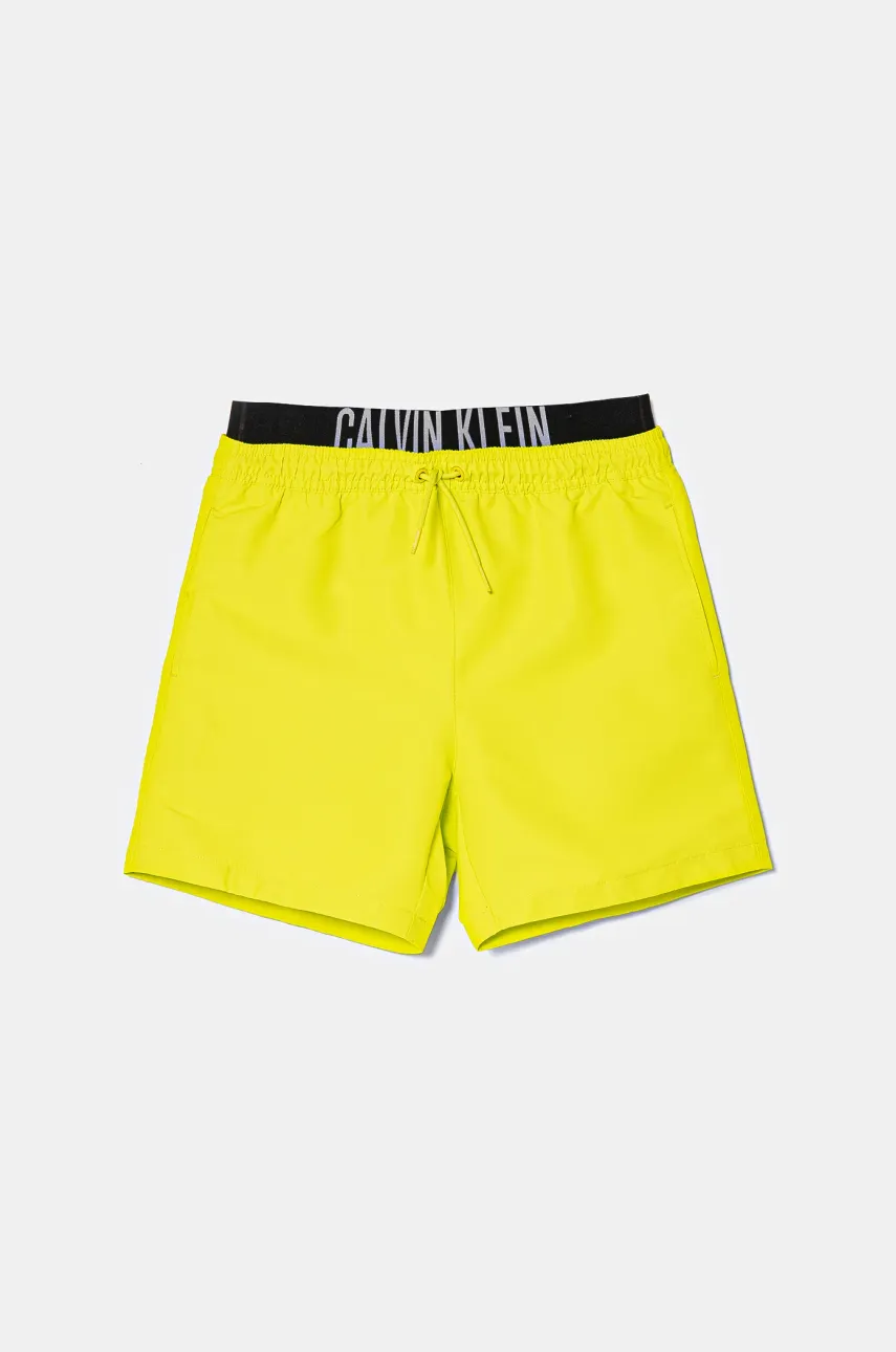 Levně Dětské plavkové šortky Calvin Klein Jeans zelená barva, KV0KV00054