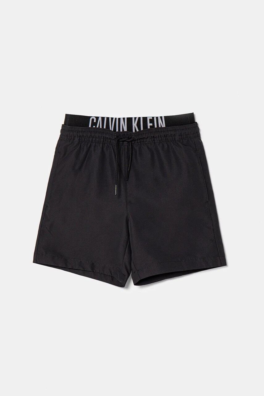 Levně Dětské plavkové šortky Calvin Klein Jeans černá barva, KV0KV00054