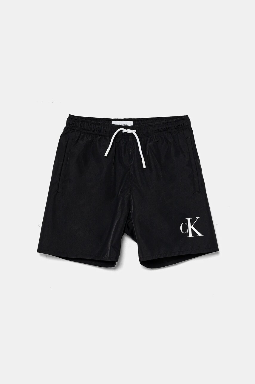 Levně Dětské plavkové šortky Calvin Klein Jeans černá barva, KV0KV00056