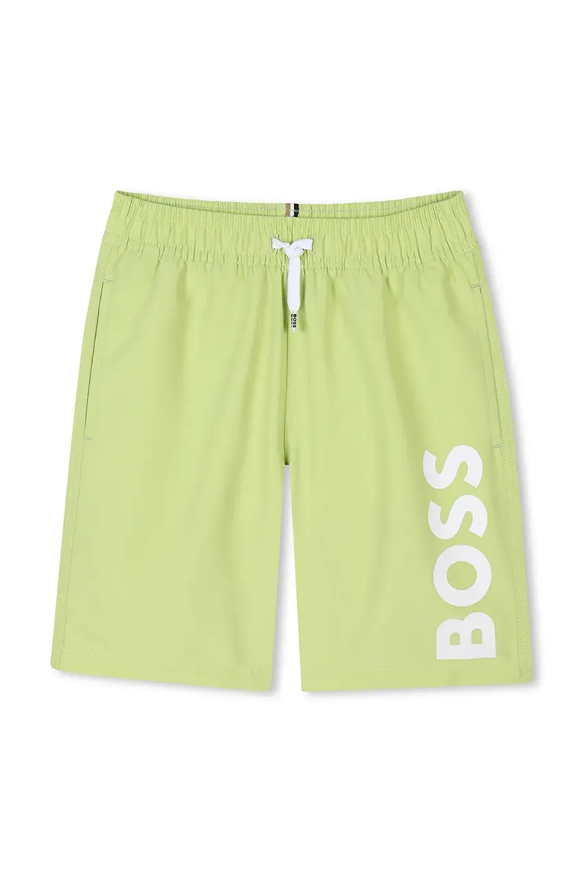 BOSS pantaloni scurti de baie copii culoarea verde, J51973