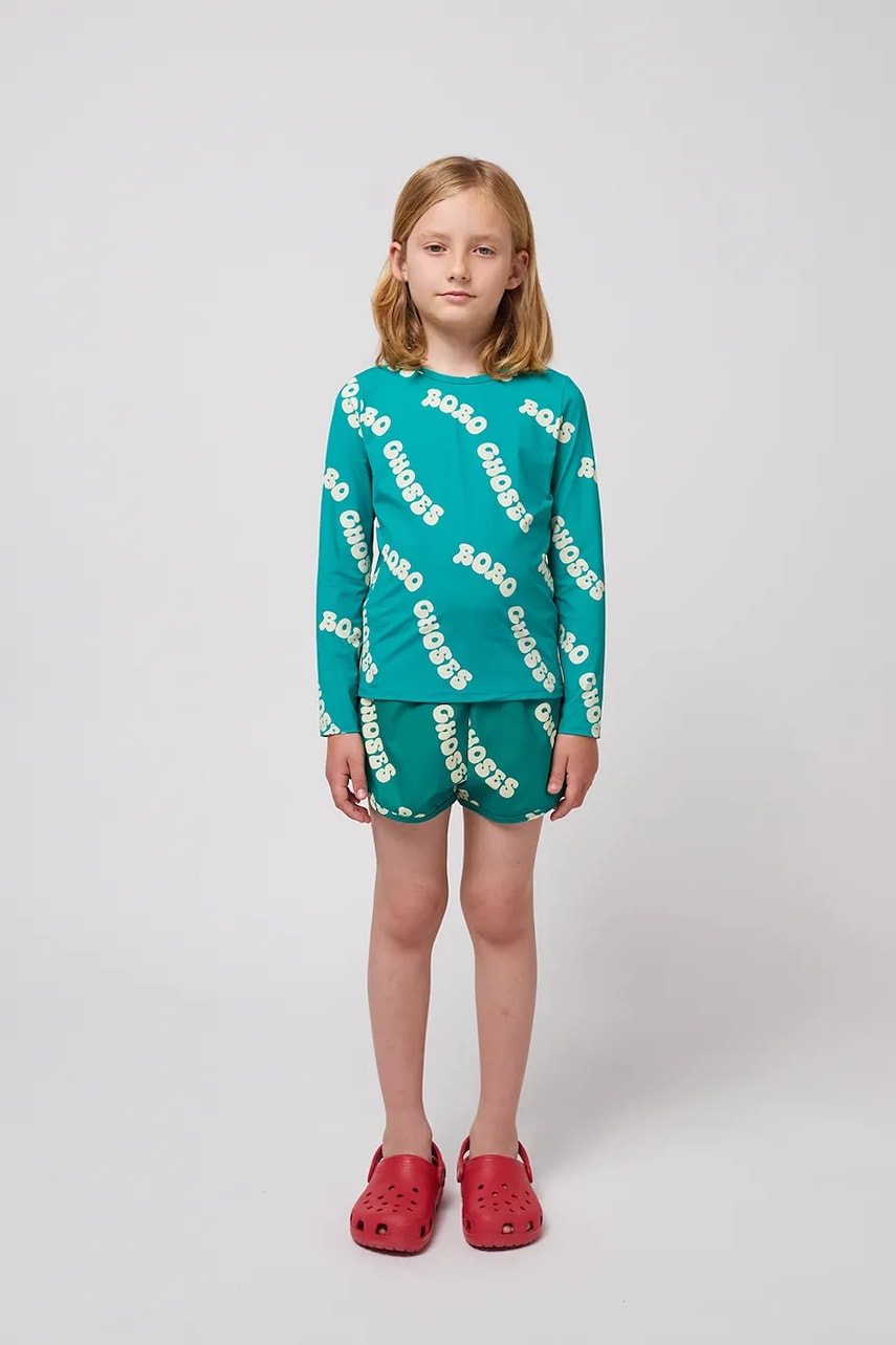 Bobo Choses pantaloni scurti de baie copii Wavy culoarea turcoaz, 125AC117 Bobo Choses pantaloni scurti de baie copii Wavy culoarea turcoaz, 125AC117