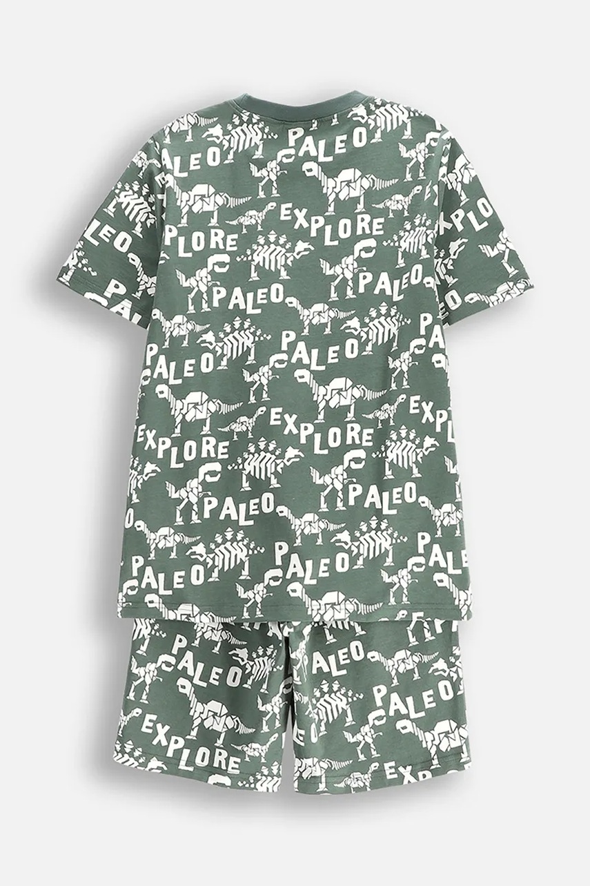 Детская хлопковая пижама Coccodrillo цвет зелёный узор PYJAMAS