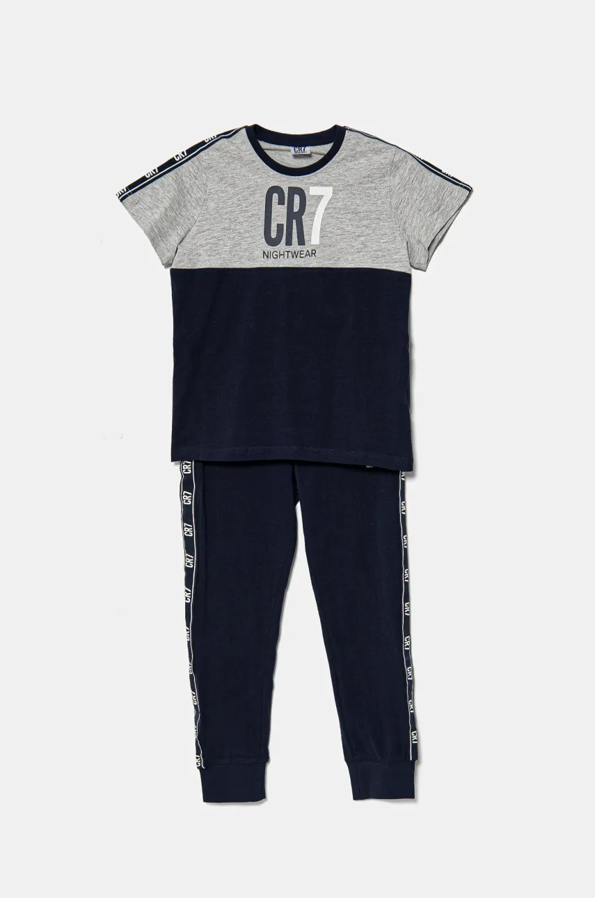 CR7 Cristiano Ronaldo pijama copii culoarea bleumarin, cu imprimeu, 8770