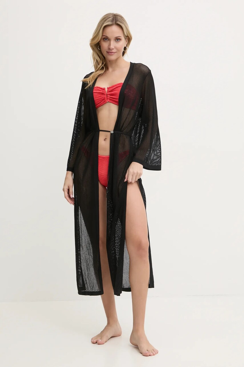 Levně Plážový přehoz Calvin Klein černá barva, KW0KW02743