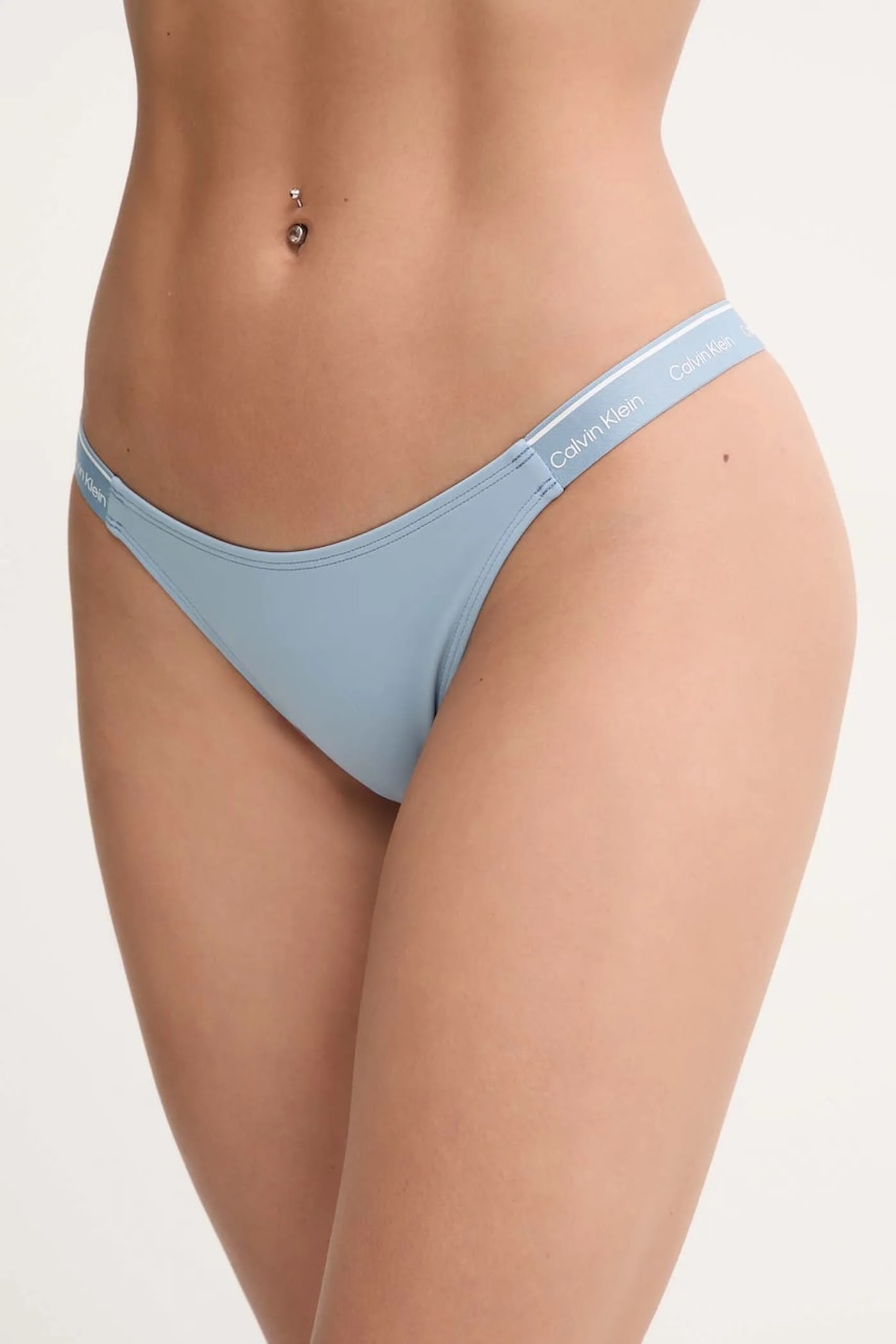 Levně Plavkové kalhotky Calvin Klein modrá barva, KW0KW02732