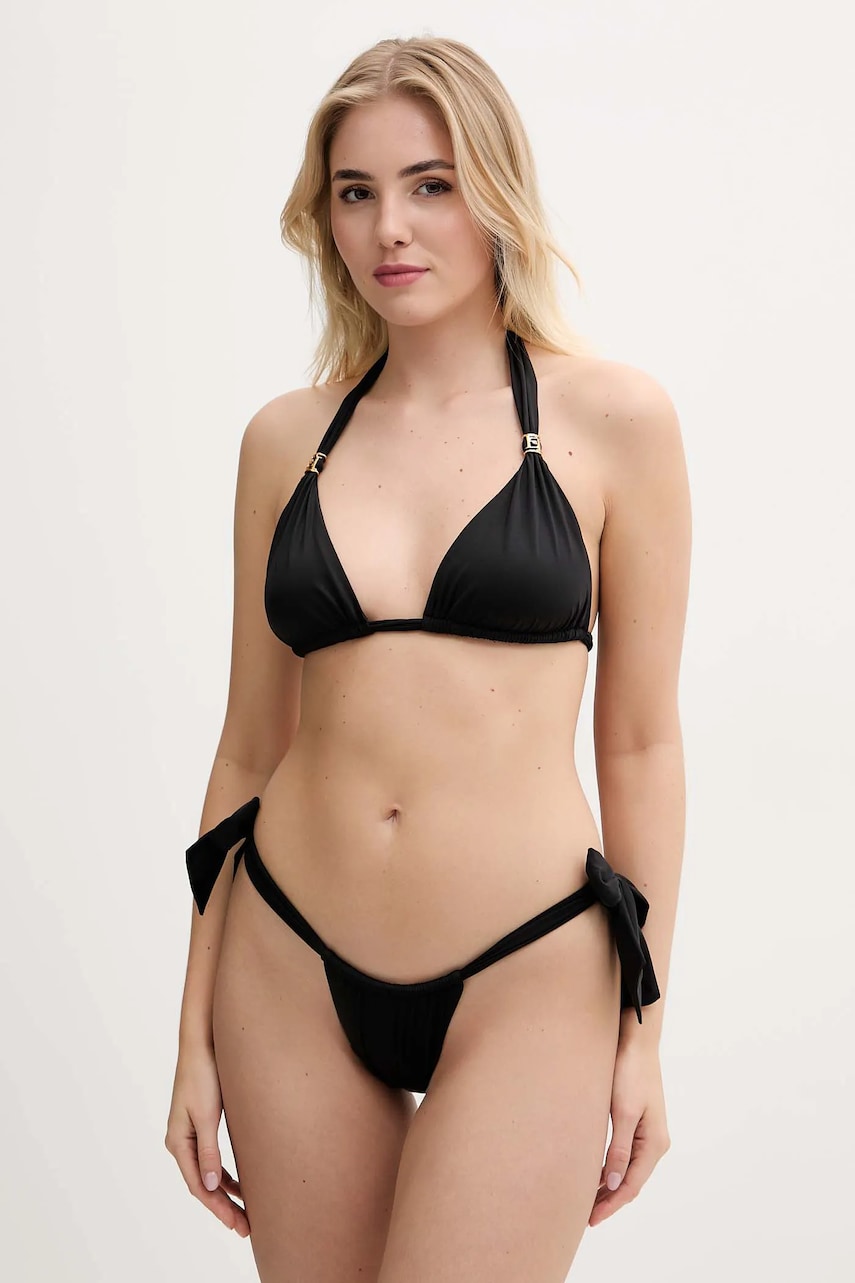Elisabetta Franchi costum de baie din două piese culoarea negru, cupa moale, CS66B51E2 Elisabetta Franchi costum de baie din două piese culoarea negru, cupa moale, CS66B51E2