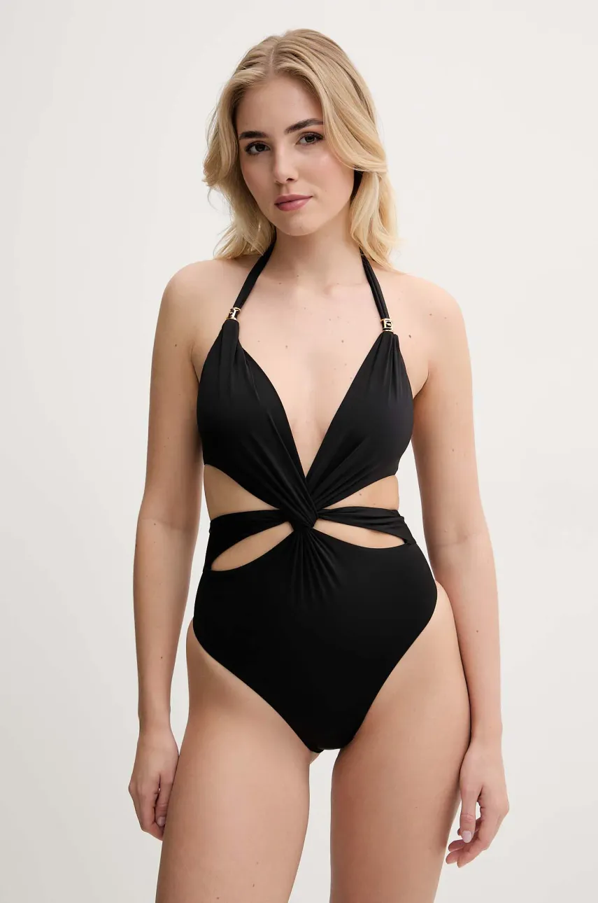 Elisabetta Franchi costum de baie dintr-o bucată culoarea negru, cupa moale, CS65B51E2