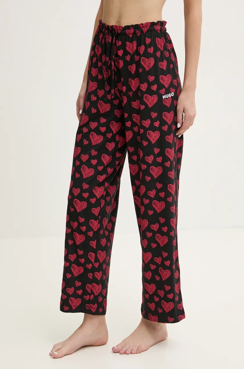 HUGO pantaloni de pijama femei, culoarea negru, 50534299