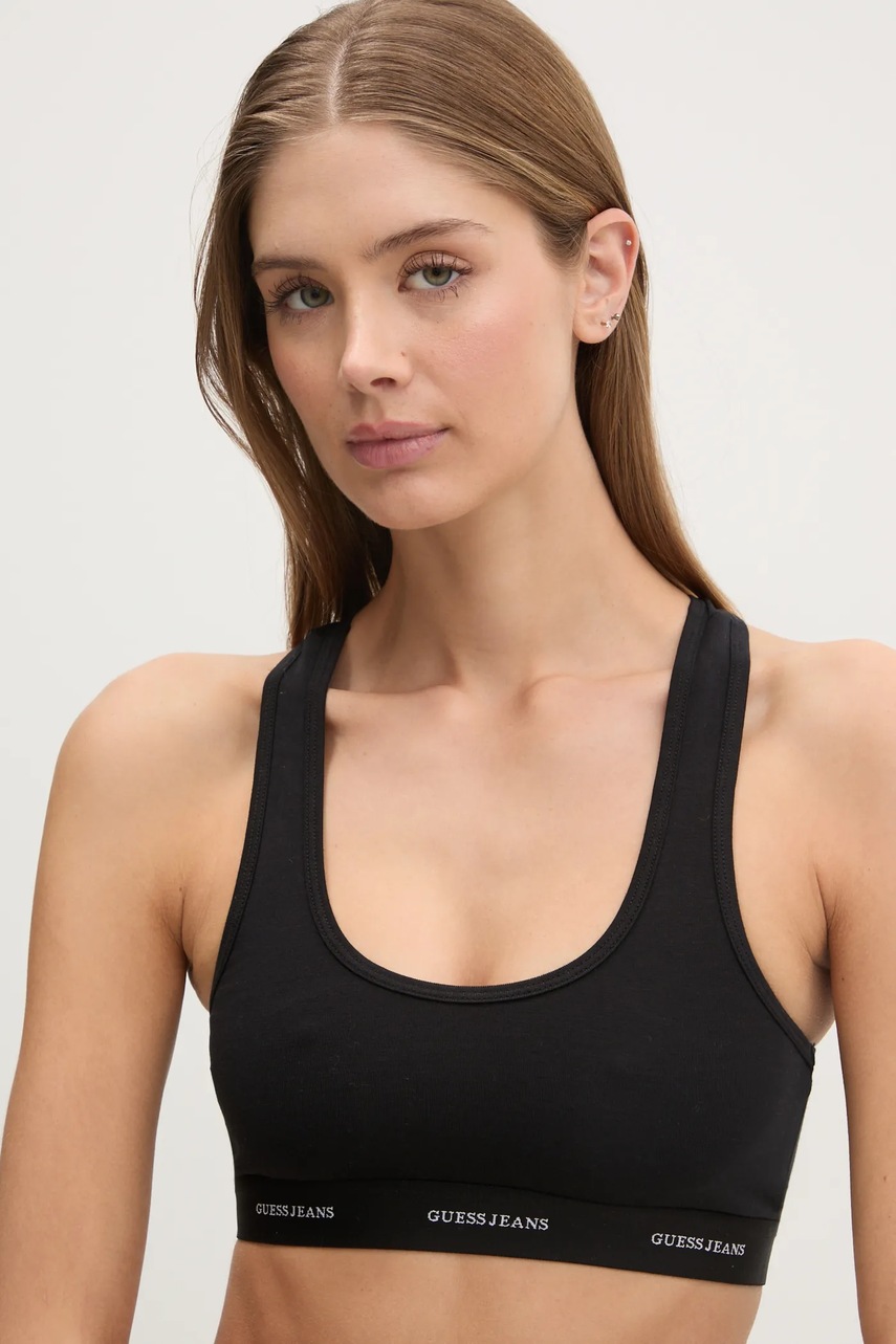 

Сутиен Guess Jeans в черно от дантела с изчистен дизайн W4BZ31 KBBU1, Черен