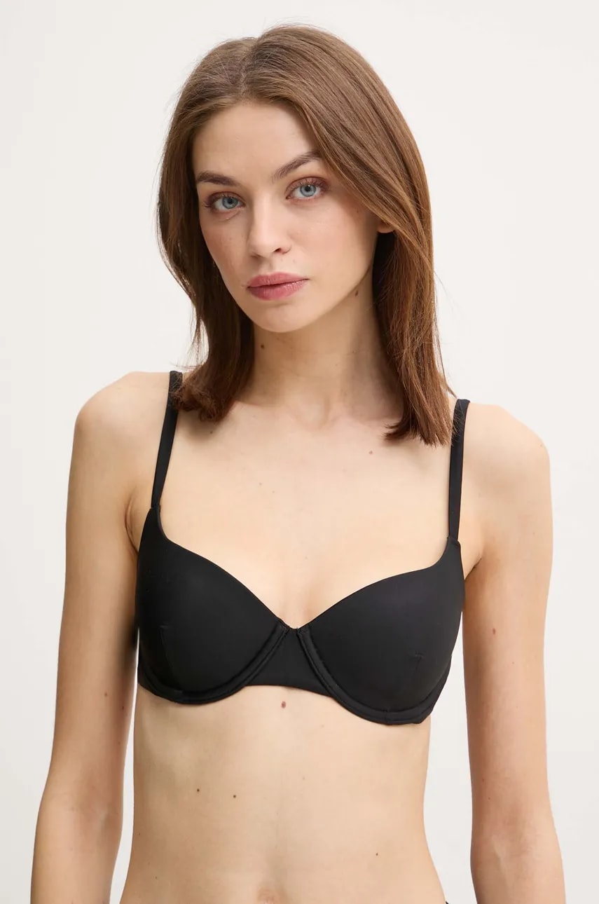 BOSS sutien de baie culoarea negru, cupa rigidizata, 50535148 BOSS sutien de baie culoarea negru, cupa rigidizata, 50535148