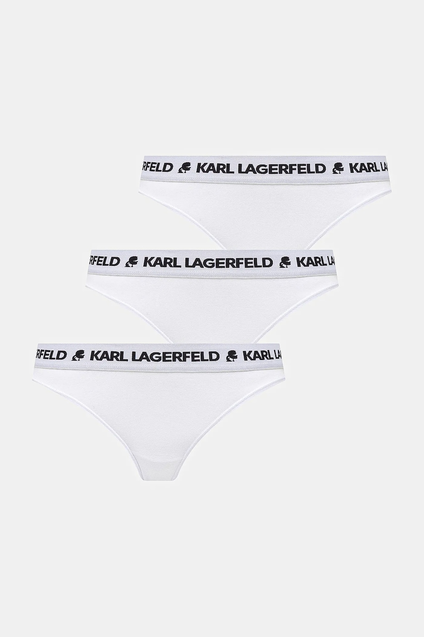 Karl Lagerfeld tanga 3-pack LOGO THONG culoarea negru, A1W47149