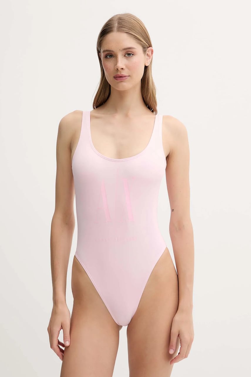 Armani Exchange costum de baie dintr-o bucată culoarea roz, cupa moale, XW000912 AF13650