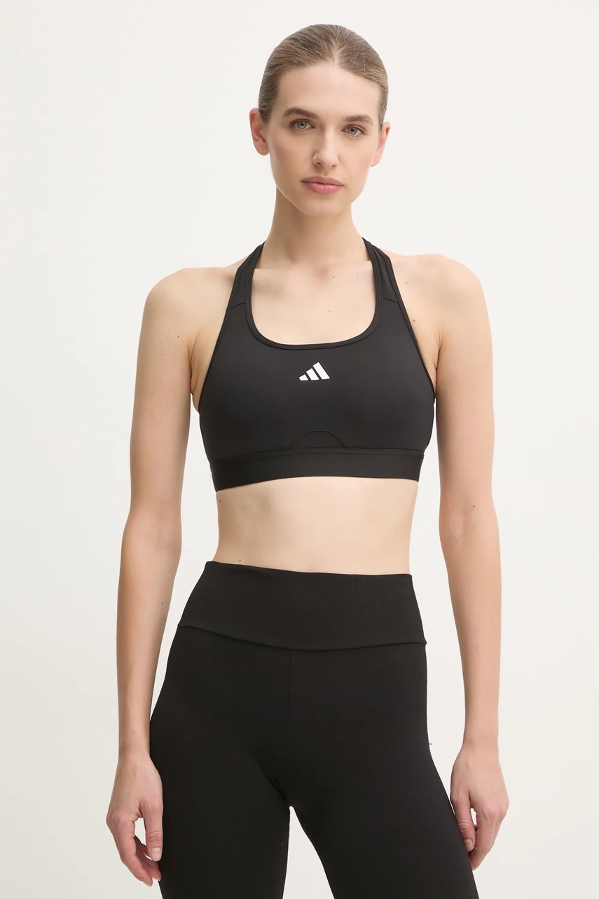 adidas Performance sutien sport PowerReact culoarea negru, JG1406