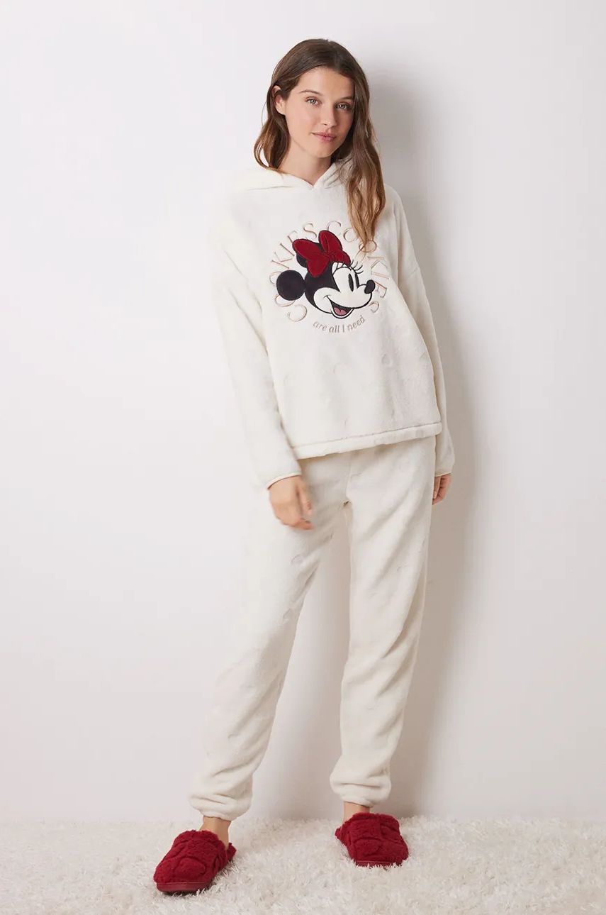 women\'secret pijama MICKEY femei, culoarea bej, 3138637