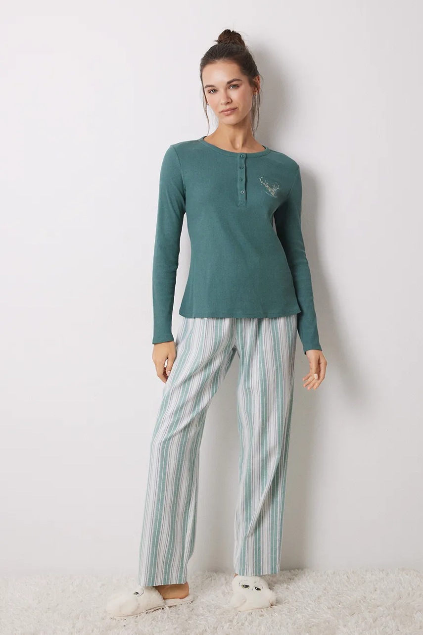 Levně Bavlněné pyžamo women'secret HARRY POTTER zelená barva, bavlněná, 3138601