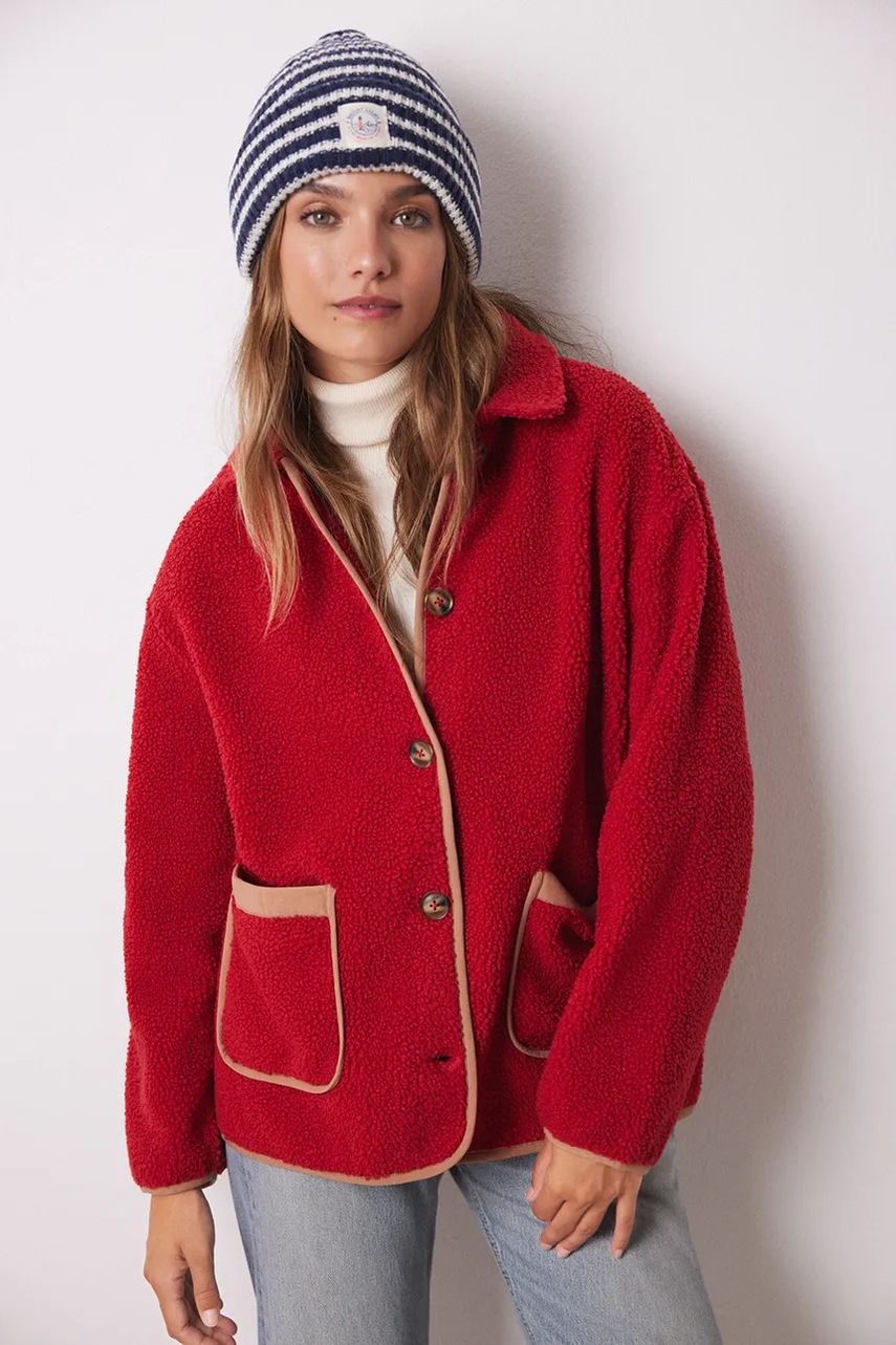 women\'secret bluza pijama MIX AND MATCH HAMPTONS femei, culoarea rosu, 3148775