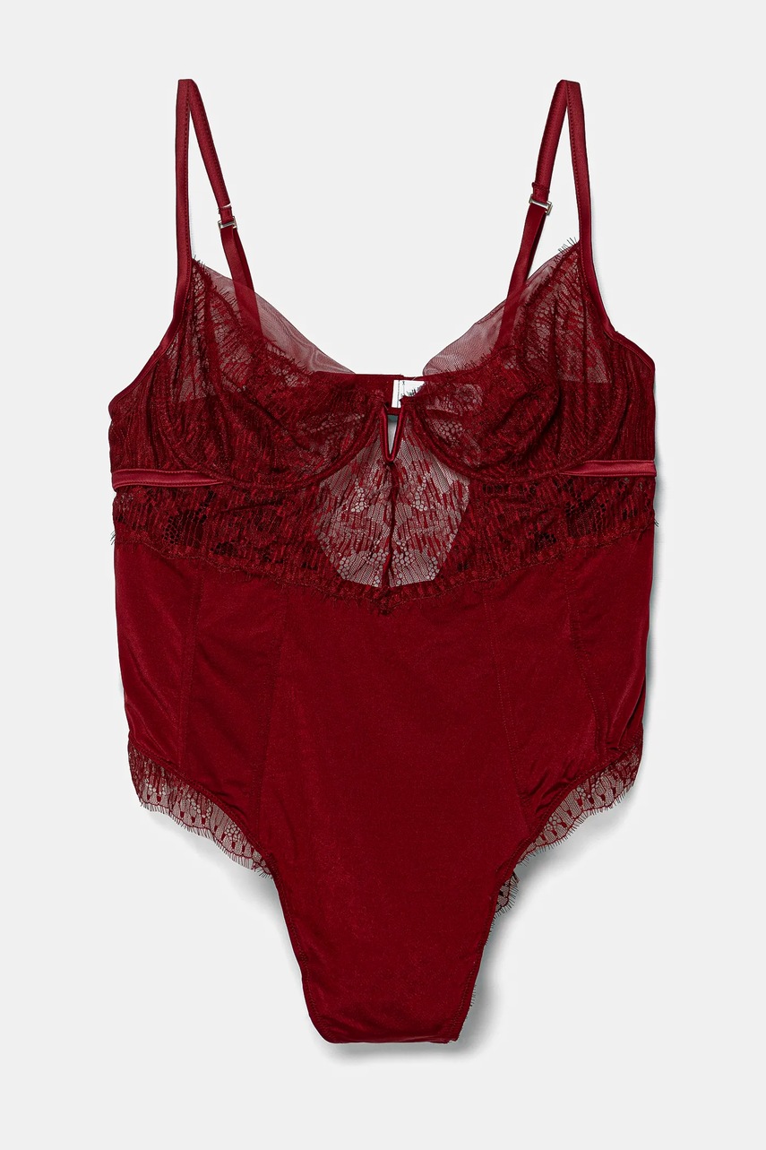 Levně Body women'secret SENSE LIMITED EDITION vínová barva, krajkové, 7918876